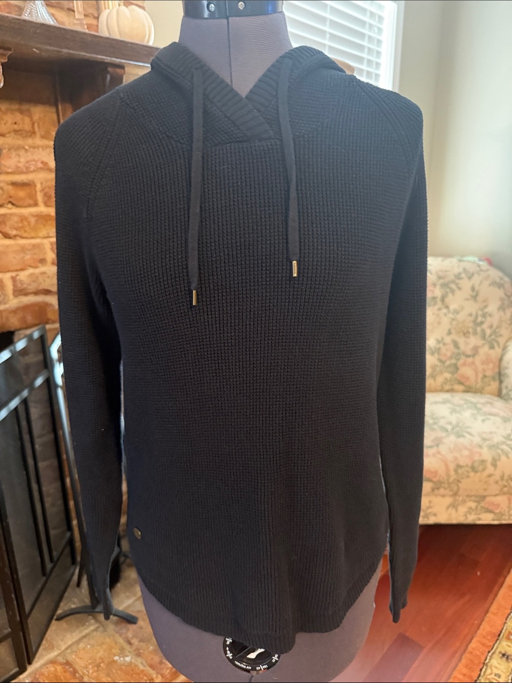 Lauren Ralph Lauren Black Hooded Women's Knit Sweater
